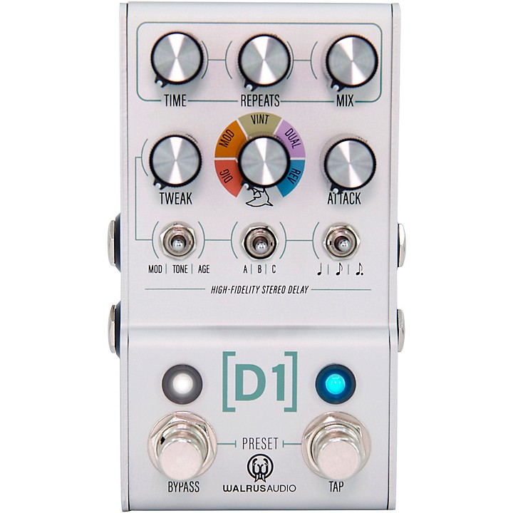 Walrus Audio Mako D1 High-Fidelity Delay V2 Effects Pedal Silver | Guitar  Center