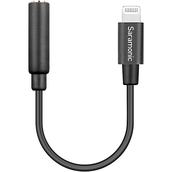 Saramonic SR-C2002 Apple Lightning Connector to Female 3.5mm TRRS Audio Jack Adapter Cable 3"