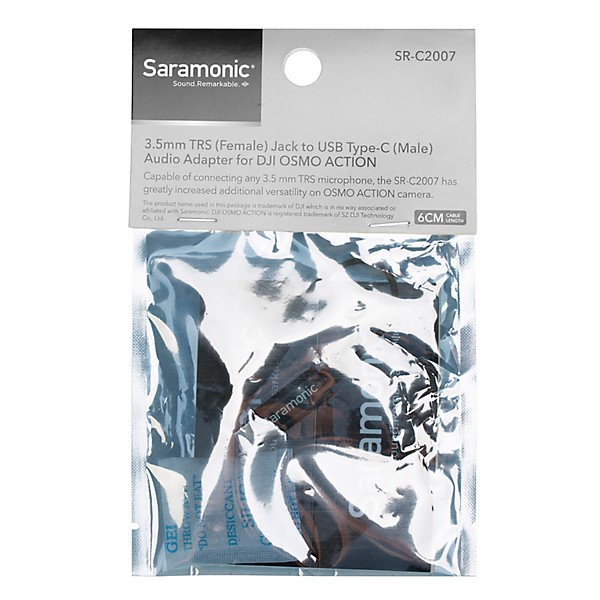 Saramonic SR-C2007 Gold-Plated 3.5mm Female Microphone & Audio Adapter Cable for DJI Osmo Action