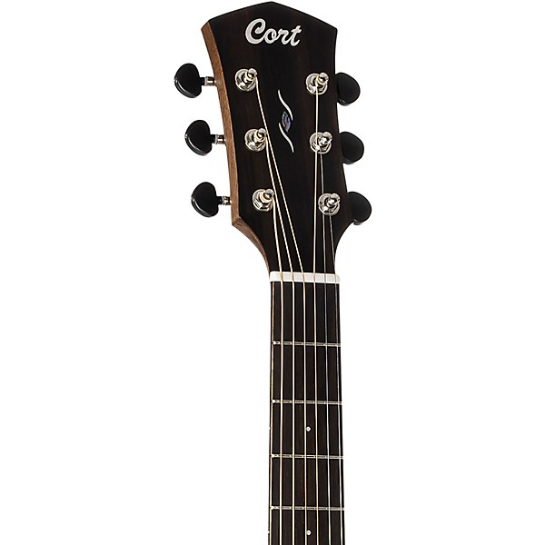 Cort Core Series Solid Mahogany Dreadnought Cutaway Guitar Black Burst