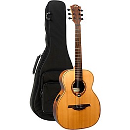 Lag Guitars Tramontane Travel Series Acoustic Electric Guitar Red Cedar and Mahogany Natural