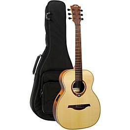 Lag Guitars Tramontane Travel Series Acoustic Electric Guitar Spruce and Khaya Mahogany Natural