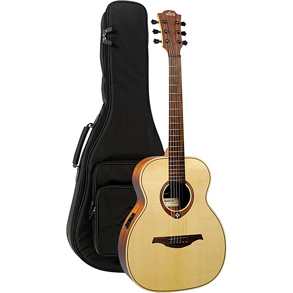 Lag Guitars Tramontane Travel Series Acoustic Electric Guitar Spruce and Khaya Mahogany Natural