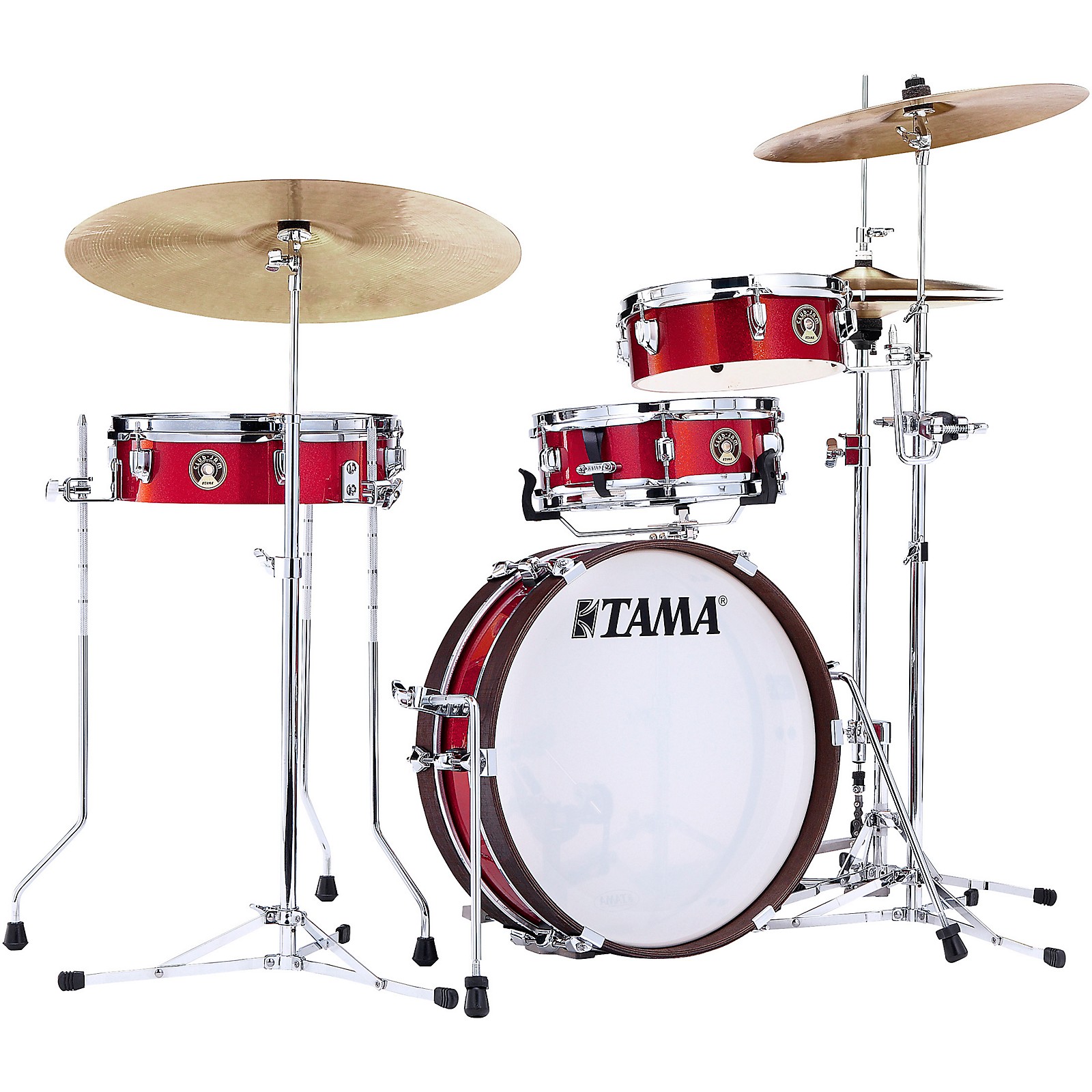 TAMA Club-JAM 4-Piece Pancake Kit With 18 Bass Drum Burnt Red Mist Chrome  Shell Hardware