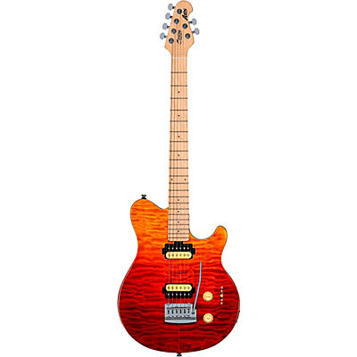 Sterling By Music Man Axis Quilted Maple Electric Guitar Spectrum Red for sale