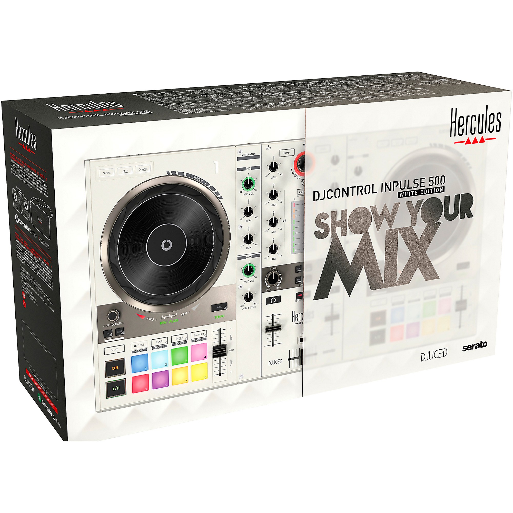 Open Box Hercules DJ DJControl Inpulse 500 White Edition