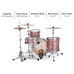 Ludwig Classic Maple 3-Piece Downbeat Shell Pack Pink Oyster