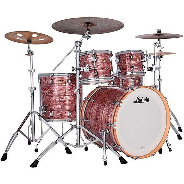 Ludwig Classic Maple 4-Piece MOD Shell Pack With 22" Bass Drum Pink Oyster