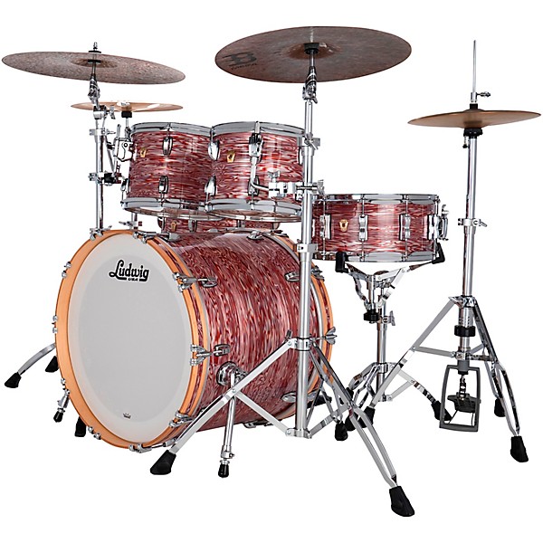 Ludwig Classic Maple 4-Piece MOD Shell Pack With 22" Bass Drum Pink Oyster