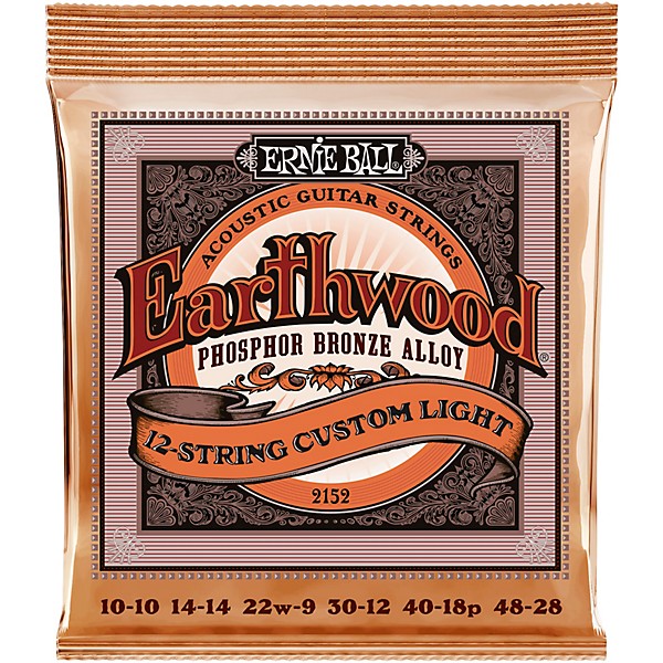 Ernie Ball Earthwood Custom Light Phosphor Bronze 12 String Acoustic Guitar Strings 10 48