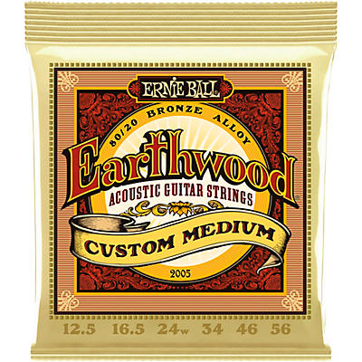 Ernie Ball Earthwood 80/20 Custom Medium Bronze Acoustic Guitar Strings 12.5-56 for sale