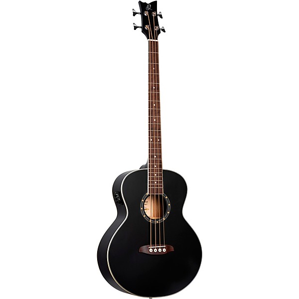 Ortega D7E 4-String Acoustic/Electric Bass Guitar Satin Black