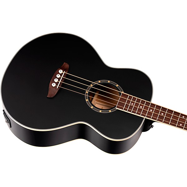 Ortega D7E 4-String Acoustic/Electric Bass Guitar Satin Black