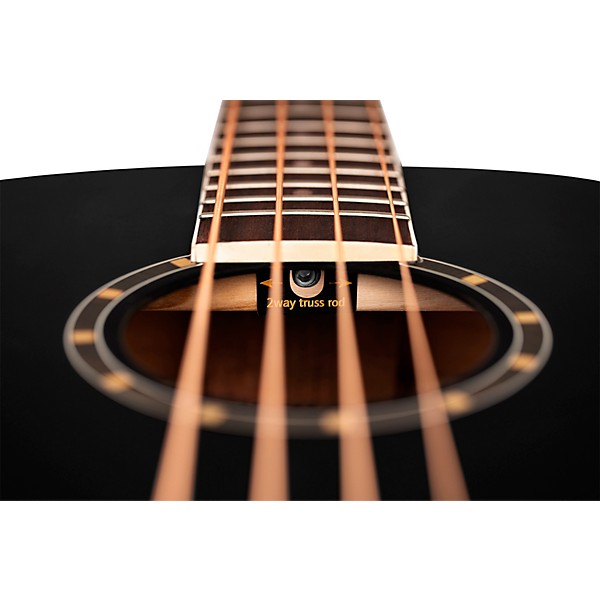 Ortega D7E 4-String Acoustic/Electric Bass Guitar Satin Black