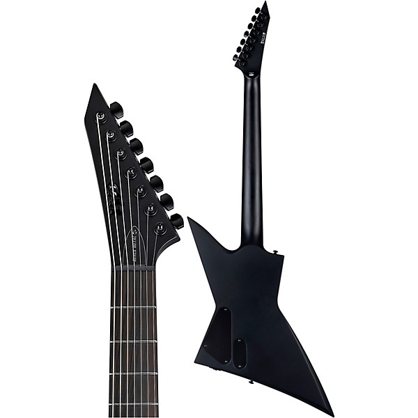 ESP LTD EX-7 Baritone Black Metal 7-String Electric Guitar Black Satin