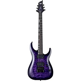 ESP LTD H-1000 EverTune Quilted Maple Electric Guitar See Thru Purple Sunburst