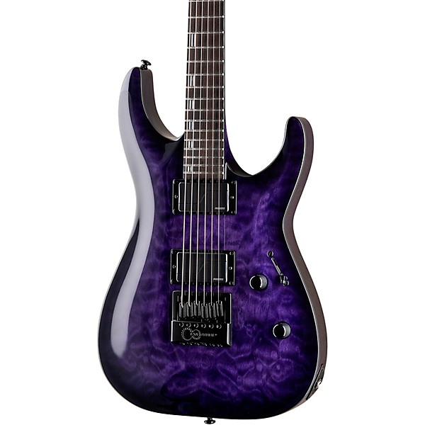 ESP LTD H-1000 EverTune Quilted Maple Electric Guitar See Thru Purple Sunburst