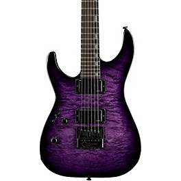 ESP LTD H-1000 EverTune Quilted Maple Left-Handed Electric Guitar See Thru Purple Sunburst