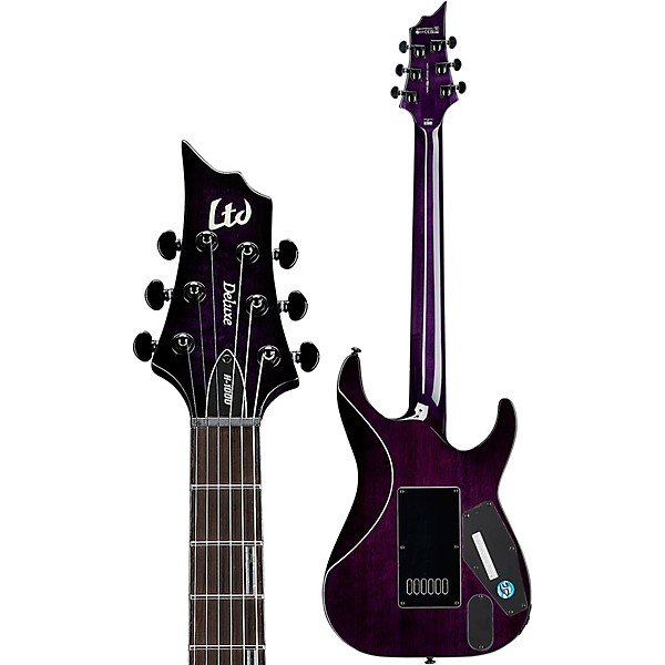 ESP LTD H-1000 EverTune Quilted Maple Left-Handed Electric Guitar See Thru Purple Sunburst