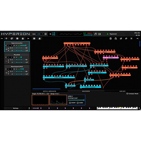 Tracktion Wavesequencer Hyperion Modular Synth Plug-In