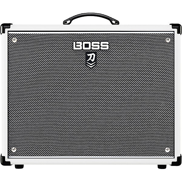 BOSS Limited-Edition Katana KTN-100 MkII 100W 1x12 Gray Grille Cloth Guitar Combo Amplifier White