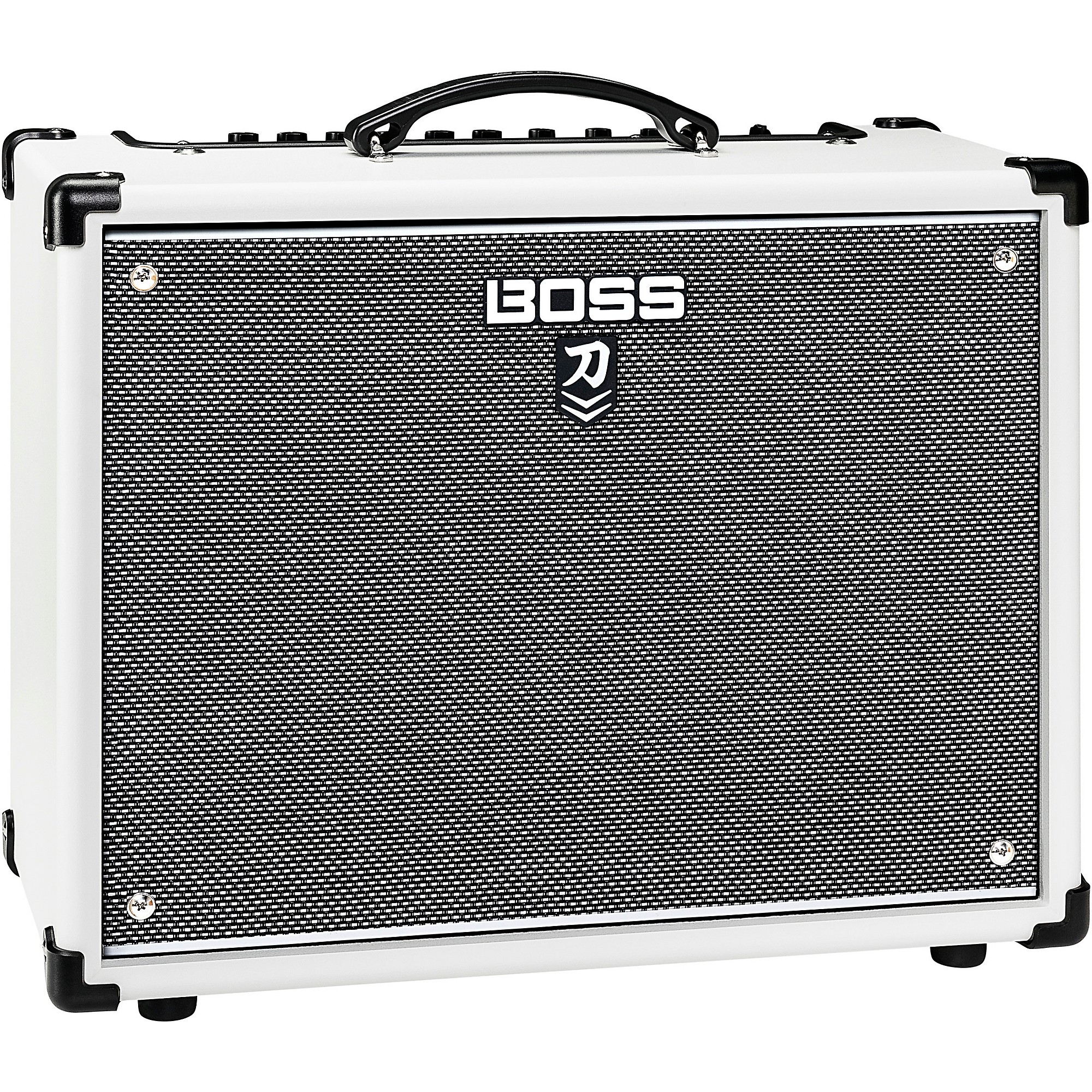 BOSS Limited-Edition Katana KTN-50 MkII 50W 1x12 Gray Grille Cloth Guitar  Combo Amplifier White