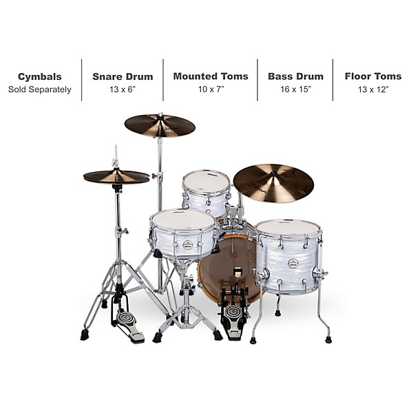ddrum SE Flyer Pitstop 4-Piece Shell Pack White Pearl
