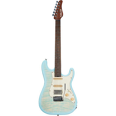 Schecter Guitar Research Custom Shop Nick Johnston Usa Signature Flame Top Nitro Electric Guitar Atomic Ice for sale