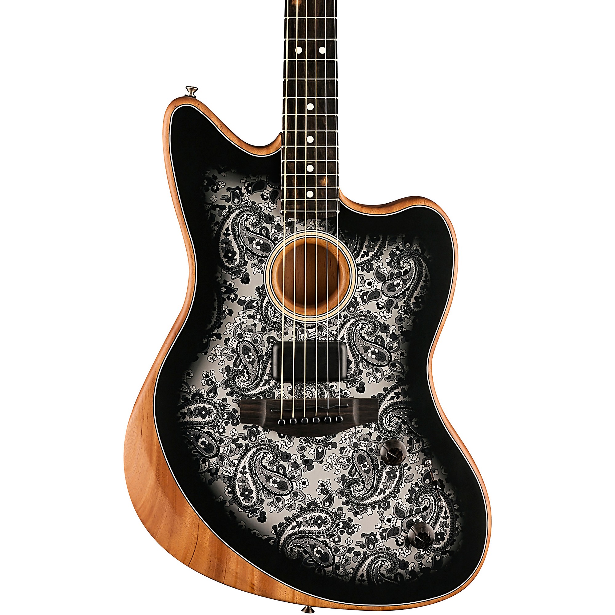 Clearance Fender Acoustasonic Jazzmaster Limited-Edition Acoustic-Electric  Guitar Black Paisley