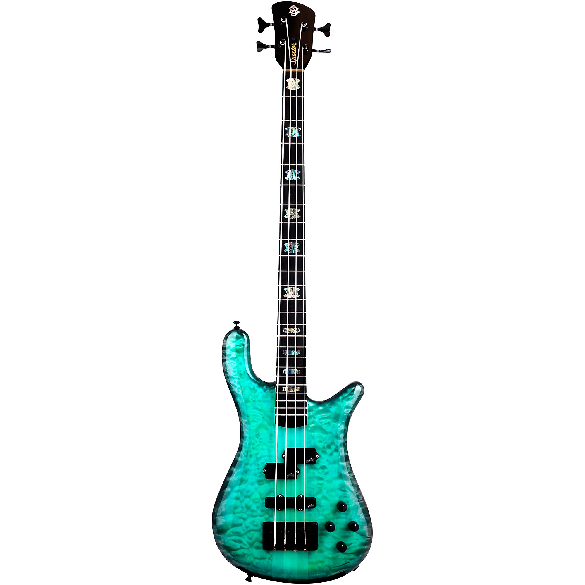 Platinum Spector USA NS-2 4-String Bass Guitar Aqua/Black | Guitar 