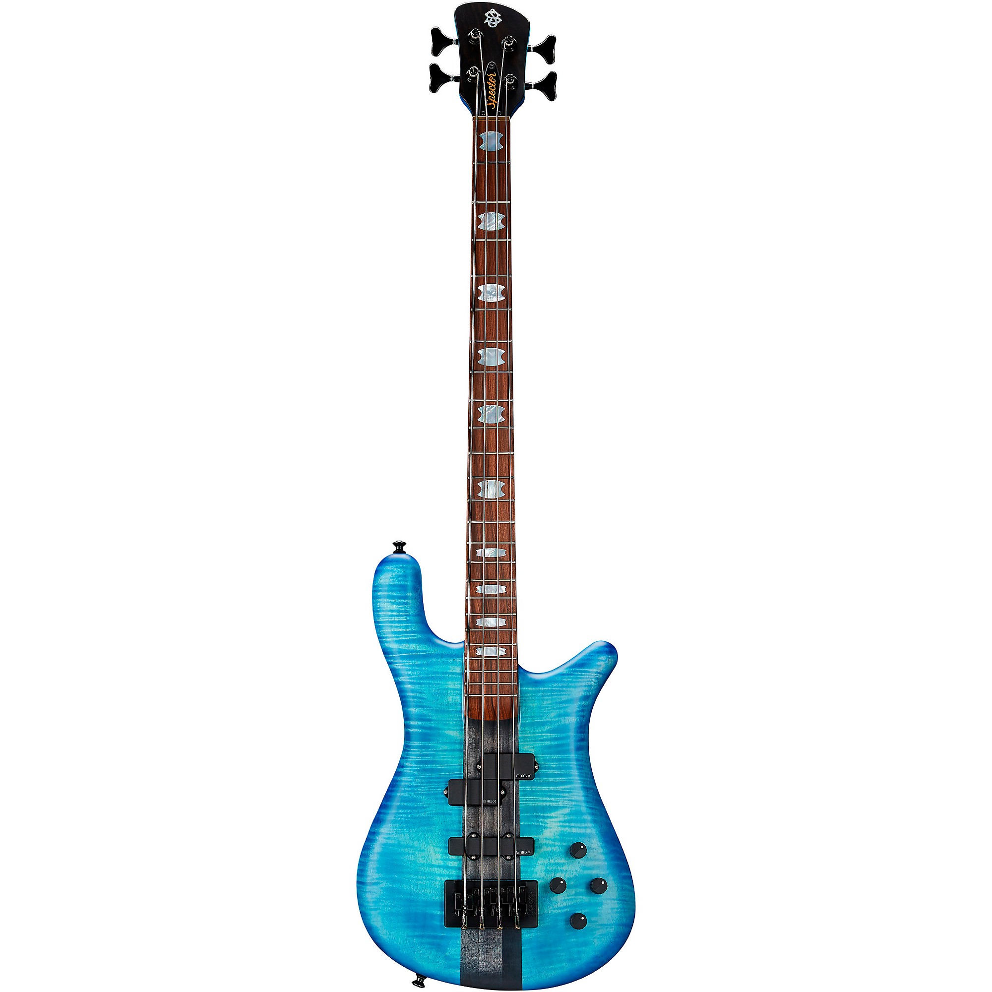 ベース Spector USA NS-4H2 Spector NS-4H2-FM USA 4-String Bass Guitar Royal Blue Stain