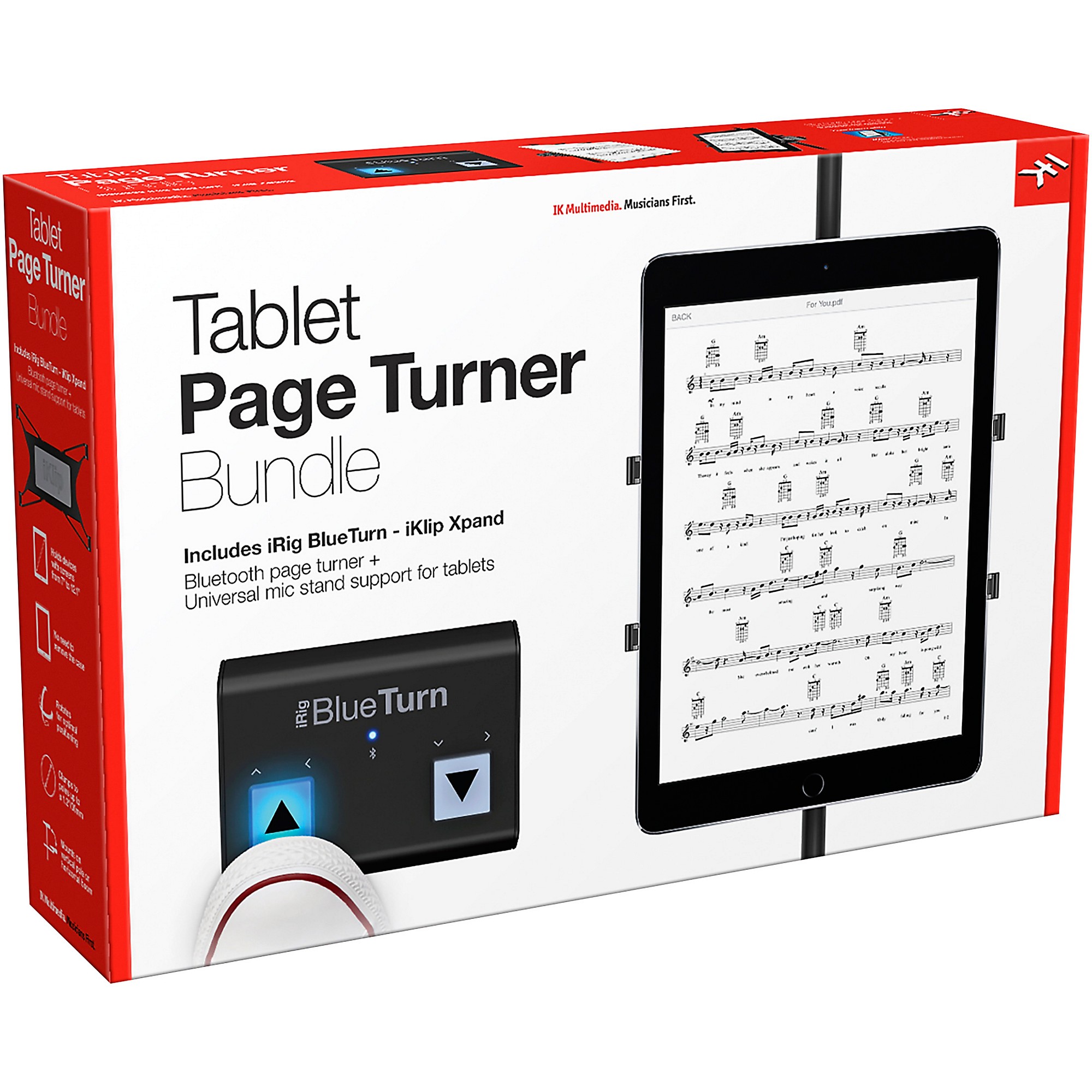 Music Page Turner for Tablets Bluetooth Connecting for Flip Pages from Music Software IOS and Android System Supported Controlled by Foot Switch 
