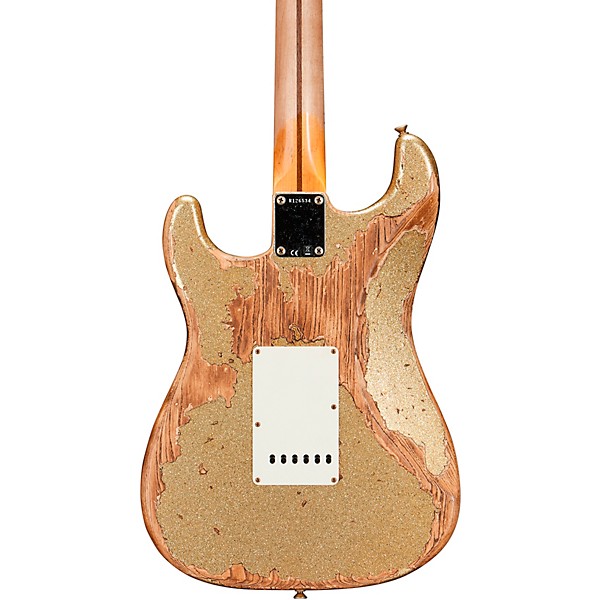 Fender Custom Shop Limited-Edition Nashville Ash-V '57 Stratocaster HSS Super Heavy Relic Electric Guitar Gold Sparkle