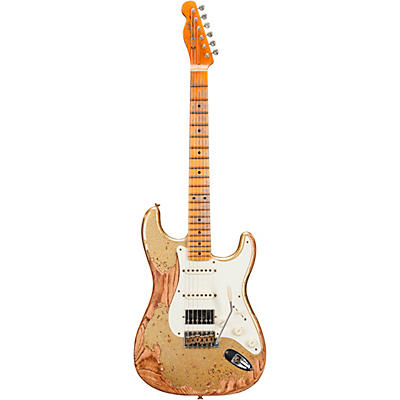 Fender Custom Shop Limited-Edition Nashville Ash-V '57 Stratocaster Hss Super Heavy Relic Electric Guitar Gold Sparkle for sale
