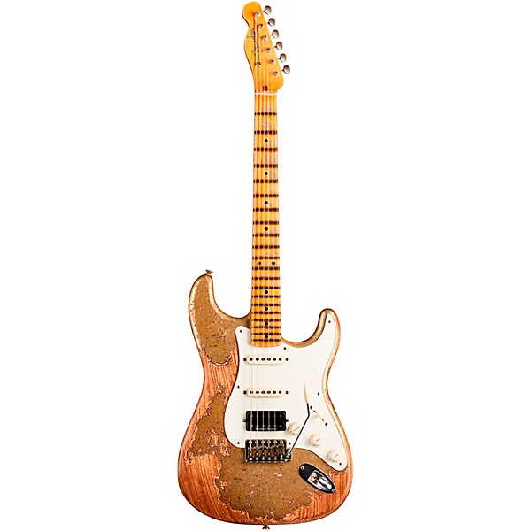 Fender Custom Shop Limited-Edition Nashville Ash-V '57 Stratocaster HSS Super Heavy Relic Electric Guitar Gold Sparkle