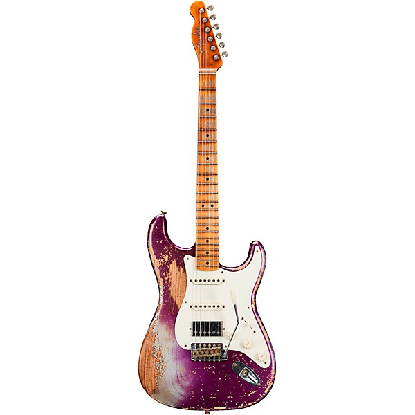 Fender Custom Shop Limited-Edition Nashville Ash-V '57 Stratocaster HSS Super Heavy Relic Electric Guitar Purple Metallic