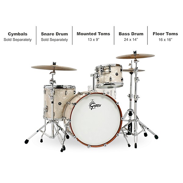 Gretsch Drums Renown 3-Piece Rock Shell Pack With 24" Bass Drum Vintage Pearl