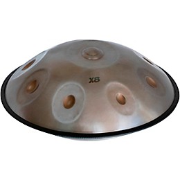 X8 Drums Vintage Series Pro Handpan D Amara Stainless Steel w/ Bag, 9 Notes