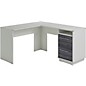 SAUDER L-Shaped Home Office Workstation for Recording and Content Creation Pearl White/Misted Elm thumbnail