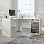 SAUDER L-Shaped Home Office Workstation for Recording and Content Creation Pearl White/Misted Elm