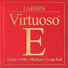 Larsen Strings Virtuoso Violin E String 4/4 Size Carbon Steel, Medium Gauge, Loop End