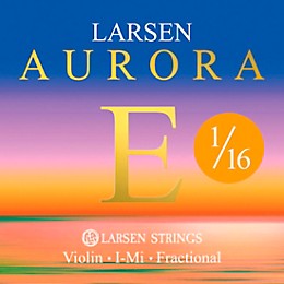 Larsen Strings Aurora Violin E String 1/16 Size Carbon Steel, Medium Gauge, Ball End