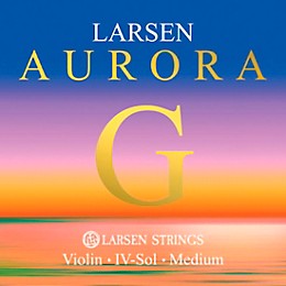 Larsen Strings Aurora Violin G String 4/4 Size Silver Wound, Medium Gauge, Ball End
