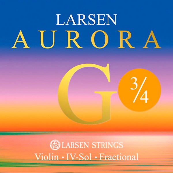 Larsen Strings Aurora Violin G String 3/4 Size Silver Wound, Medium Gauge, Ball End
