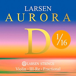 Larsen Strings Aurora Violin D String 1/16 Size Aluminum Wound, Medium Gauge, Ball End