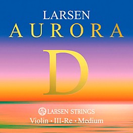 Larsen Strings Aurora Violin D Strin... Larsen Strings Aurora Violin D String 4/4 Size Aluminum Wound, Medium Gauge, Ball End