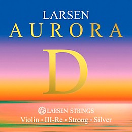 Larsen Strings Aurora Violin D String 4/4 Size Silver Wound, Heavy Gauge, Ball End