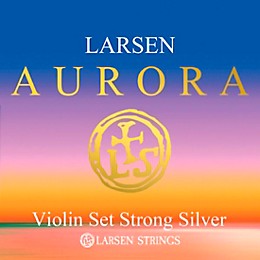 Larsen Strings Aurora Violin String Set 4/4 Size Silver D, Heavy Gauge, Ball End