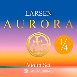 Larsen Strings Aurora Violin String Set 1/4 Size Medium Gauge, Ball End