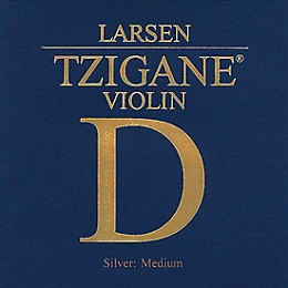 Larsen Strings Tzigane Violin D String 4/4 Size Silver Wound, Medium Gauge, Ball End